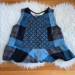 Ace & Jig Patchwork Indigo Tank Top Size S/M